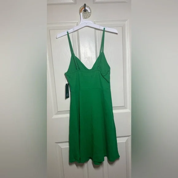 Green Knit Ribbed Mini Dress - Picture 5 of 7